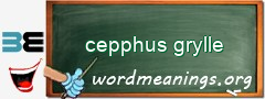 WordMeaning blackboard for cepphus grylle